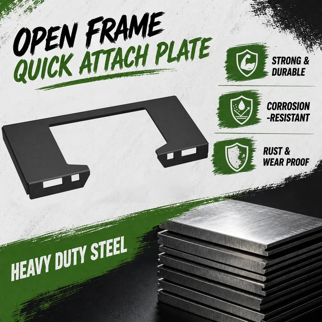 Alt view image 3 of 7 - Inchx 3.6 Inch Open Frame Quick Attach Plate, Heavy Duty Loader Adapter with Universal Skid Steer Mount Corrosion