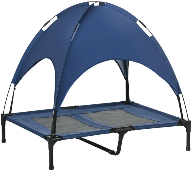 Main image of Paw Hut Elevated Dog Bed with Removable Canopy, Outdoor Dog Cot with Protection Shade 36 Inch Large Pet Bed