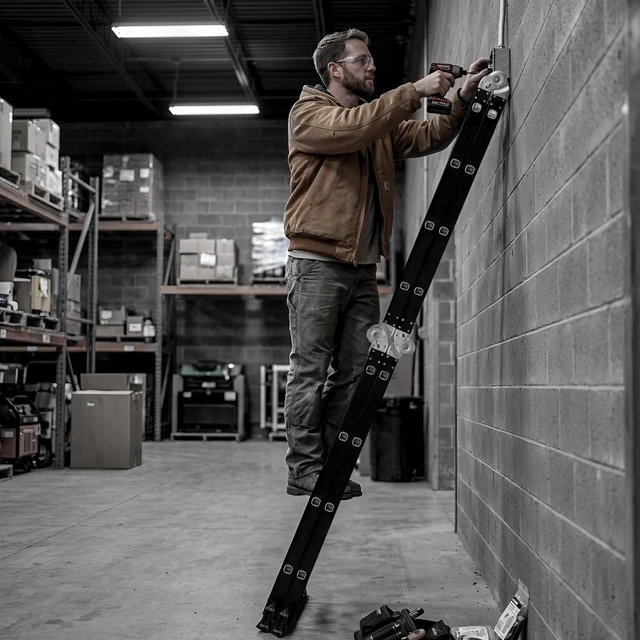 Alt view image 2 of 7 - Folding Ladder, Extension Ladder Outdoor 7 in Purpose Step Heavy Duty Collapsible Tall Adjustable Roof Work Painting