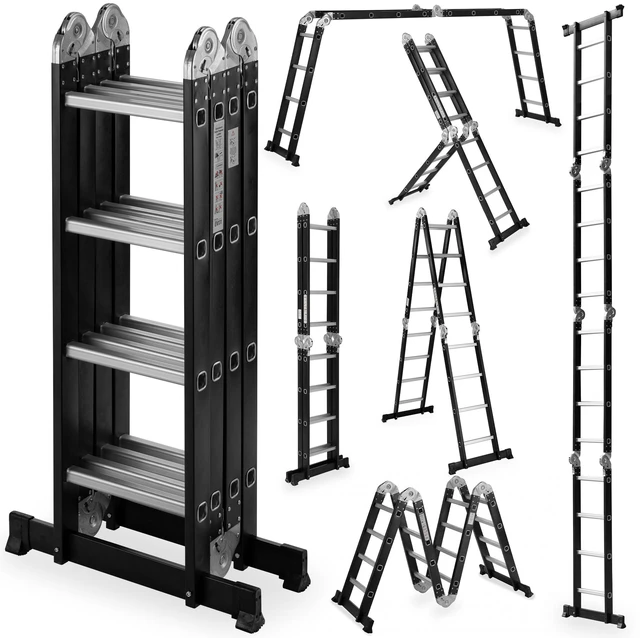 Main image of Folding Ladder, Extension Ladder Outdoor 7 in Purpose Step Heavy Duty Collapsible Tall Adjustable Roof Work Painting