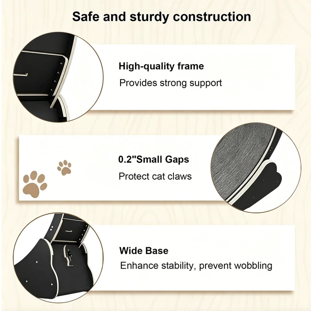 Alt view image 4 of 7 - Cat Wheel, Large Cat Treadmill for Indoor Pets Cats Exercise Running Wheel with Detachable Carpet Quiet and Suitable