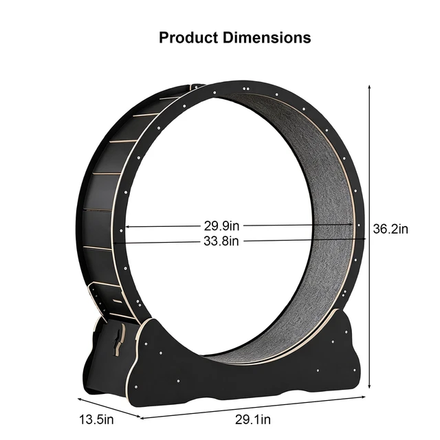 Alt view image 6 of 7 - Cat Wheel, Large Cat Treadmill for Indoor Pets Cats Exercise Running Wheel with Detachable Carpet Quiet and Suitable