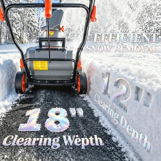 Alt view image 6 of 7 - Brushless Cordless Snow Blower1400 Motor, Auger 12 Inch Clearing Depth Pack 4.0ah Batteries Fast Charger Included