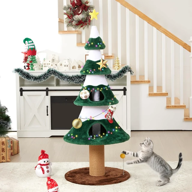 Alt view image 3 of 7 - 62 Inch Cat Tree, Cat Tower with Heavy Duty Base and Scratching Posts Level Plant Like Furniture Sisal Scratcher