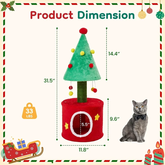 Alt view image 2 of 7 - Cat Tree Tower for Indoor Cats, Cat Tree Small with Sisal Scratching Posts and Bed Functional Furniture for Kittens