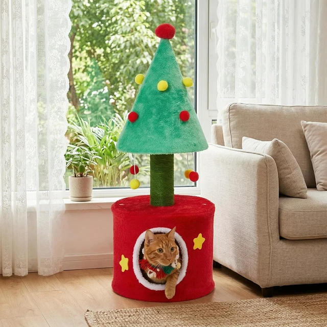 Alt view image 7 of 7 - Cat Tree Tower for Indoor Cats, Cat Tree Small with Sisal Scratching Posts and Bed Functional Furniture for Kittens