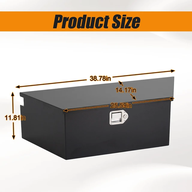 Alt view image 2 of 6 - Inchx16.5 Inchx11.5 Inch Steel Trailer Tongue Box, Black, Tool Boxes