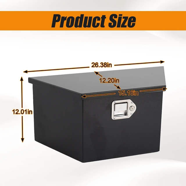 Alt view image 2 of 5 - Inch Steel Trailer Tongue Box, Black, Tool Boxes