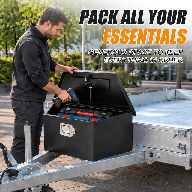 Alt view image 4 of 5 - Inch Steel Trailer Tongue Box, Black, Tool Boxes