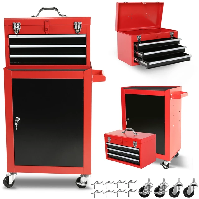 Main image of 3 Drawer Rolling Tool Chest with Wheels, Tool Chest with Large Storage Cabinet and Adjustable Shelf Removable Portable
