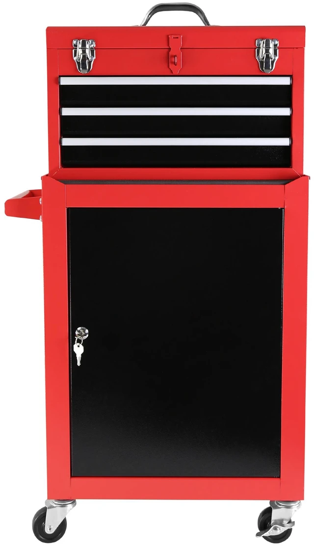 Alt view image 6 of 7 - 3 Drawer Rolling Tool Chest with Wheels, Tool Chest with Large Storage Cabinet and Adjustable Shelf Removable Portable