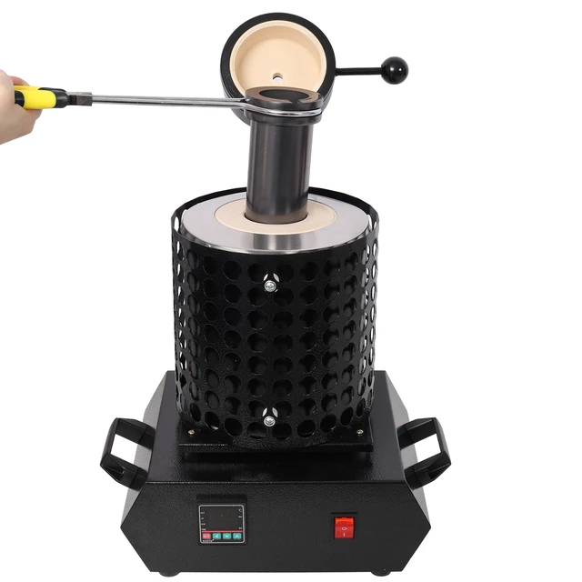 Alt view image 5 of 7 - Melting Furnace, 1 Electric Digital Smelting Furnace Pid Smelter Kiln Kit Casting Refining Jewelry Precious Metals