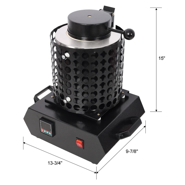 Alt view image 6 of 7 - Melting Furnace, 1 Electric Digital Smelting Furnace Pid Smelter Kiln Kit Casting Refining Jewelry Precious Metals