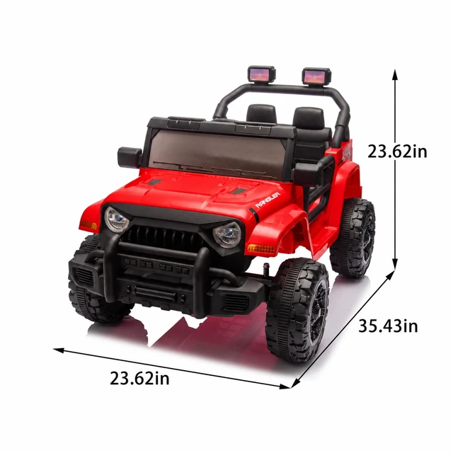 Alt view image 2 of 7 - Kids Ride Electric Car Parents Control, Dual Drive Four Wheel Suspension with Music Bluetooth USB with Headlights
