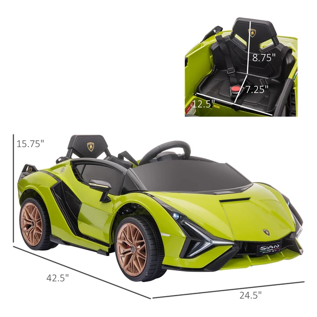 Alt view image 3 of 7 - Lamborghini Licensed Kids Ride Car, Battery Powered Electric Sports Car Toy with Remote Control Horn Music