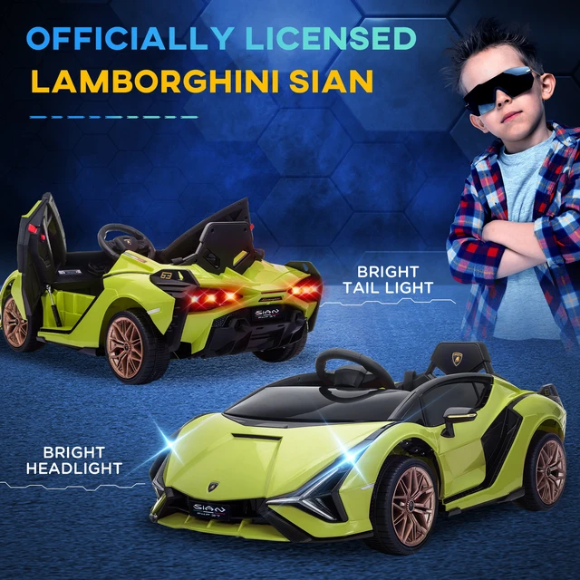 Alt view image 6 of 7 - Lamborghini Licensed Kids Ride Car, Battery Powered Electric Sports Car Toy with Remote Control Horn Music