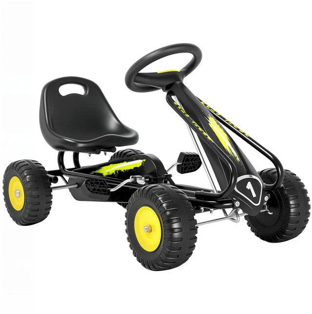 Main image of Pedal Kart for Kids, Outdoor Racer Ride with Adjustable Seat Steering Wheel Backrest Pedal Car for Boys Girls 3 Years