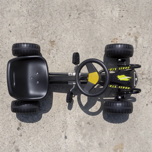 Alt view image 2 of 7 - Pedal Kart for Kids, Outdoor Racer Ride with Adjustable Seat Steering Wheel Backrest Pedal Car for Boys Girls 3 Years