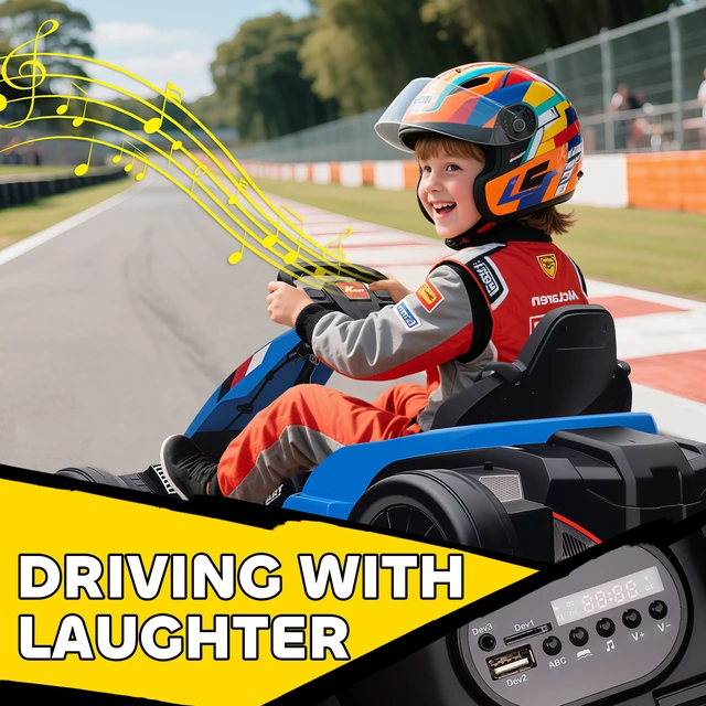 Alt view image 2 of 7 - Electric Kart, 9ah Big Battery Kids Drift Kart with Dual Motors Adjustable Seat and High Speed Slow Start Point Safety