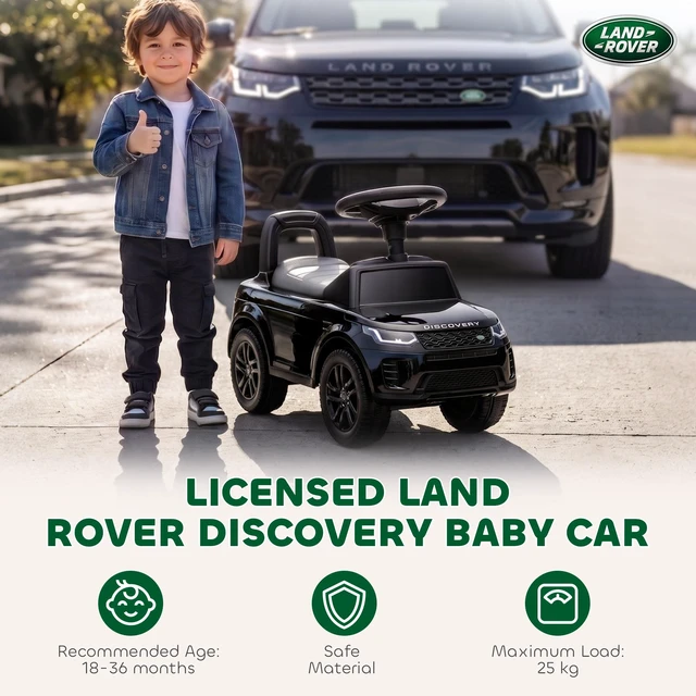 Alt view image 6 of 7 - Land Rover Licensed Ride Car for Kids, Toddler Baby Push Car with Under Seat Storage Horn and Engine Sounds Foot