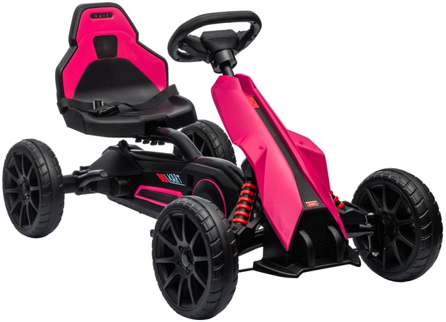 Main image of Kids Pedal Kart, Outdoor Ride Toy with Adjustable Seat Swing Axle Handbrake Non-Slip Wheels for Boys and Girls Aged 3