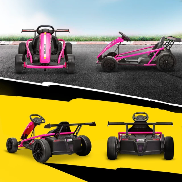 Alt view image 3 of 7 - Electric Kart for Kids, Mph Drift Kart with Dual Motors Nylon Tires Outdoor 7ah Battery Powered Ride Toy with Soft