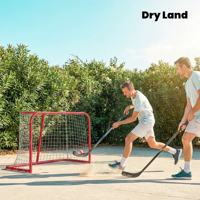 Alt view image 2 of 7 - 3 Mini Hockey Goal, Easy Setup Hockey Net with Metal Frame Lightweight and Portable Indoor and Outdoor Training