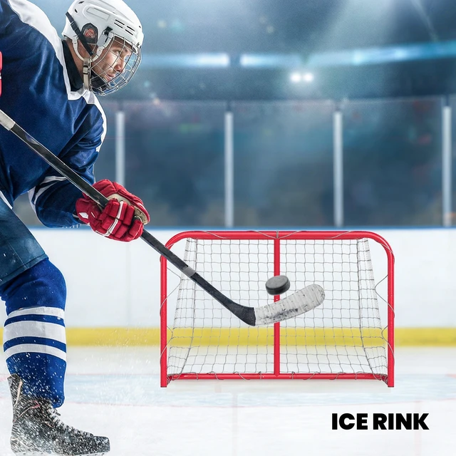Alt view image 3 of 7 - 3 Mini Hockey Goal, Easy Setup Hockey Net with Metal Frame Lightweight and Portable Indoor and Outdoor Training