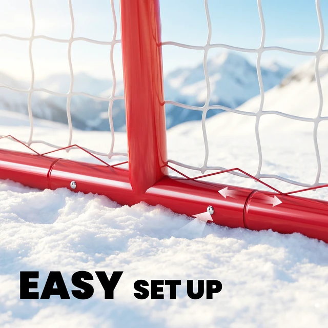 Alt view image 5 of 7 - 3 Mini Hockey Goal, Easy Setup Hockey Net with Metal Frame Lightweight and Portable Indoor and Outdoor Training