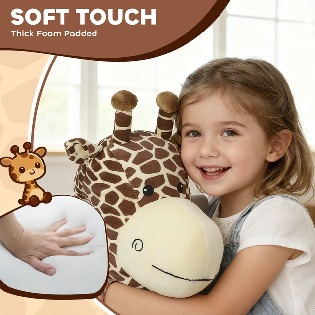 Alt view image 2 of 7 - 6 Kids Ride Horse, Battery Powered Ride Toy Giraffe Shaped Electric Riding Animal with Washable Cover Music Wheels
