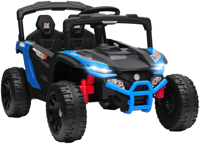 Main image of Kids Ride Car Truck, Battery Powered Electric Utv Vehicle with Rear Suspension Remote Control LED Lights Music Horn