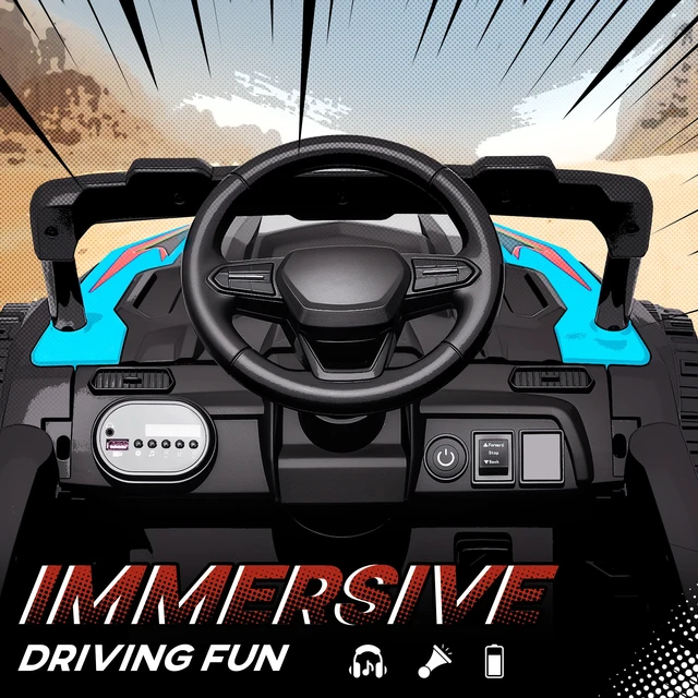 Alt view image 3 of 7 - Kids Ride Car Truck, Battery Powered Electric Utv Vehicle with Rear Suspension Remote Control LED Lights Music Horn