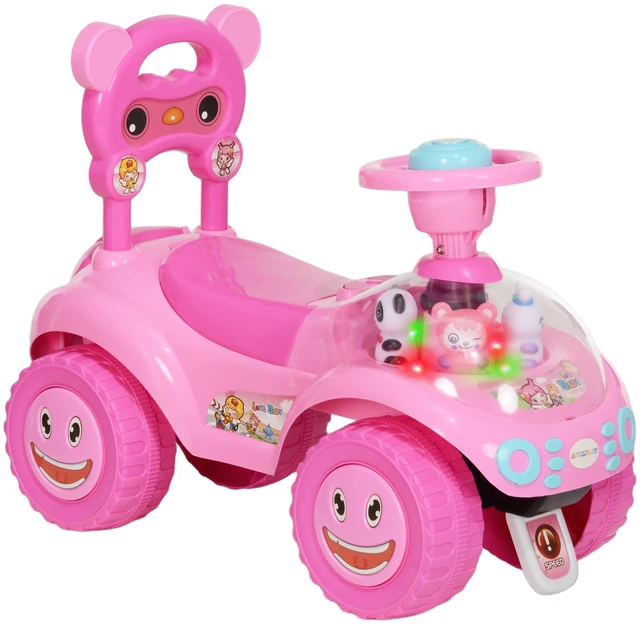 Main image of Toddler Push Car, Foot Floor Ride Toy with Horn Music Steering Wheel Anti Over-Backwards Device and Under Seat Storage