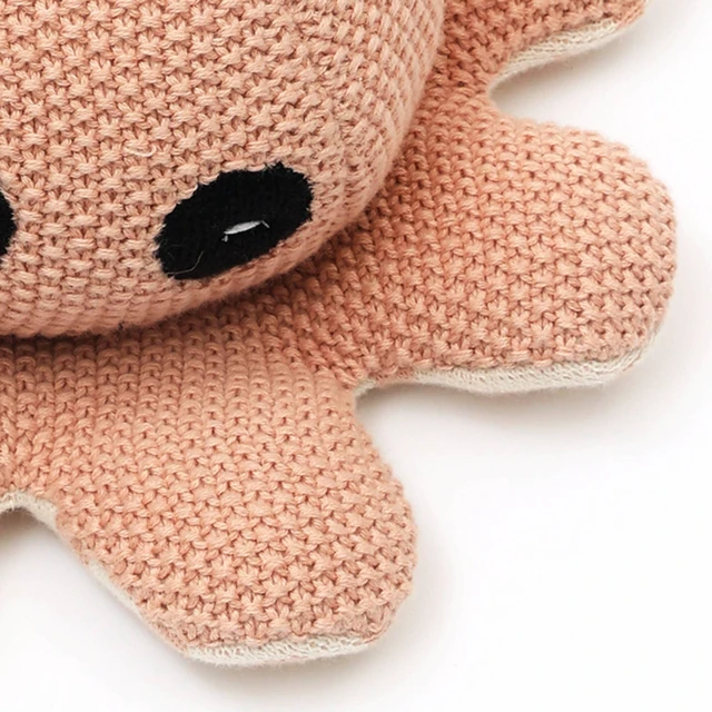 Alt view image 2 of 5 - Handmade Small Octopus Toy, Peach Color Pattern, Peach, Cotton, Soft Play