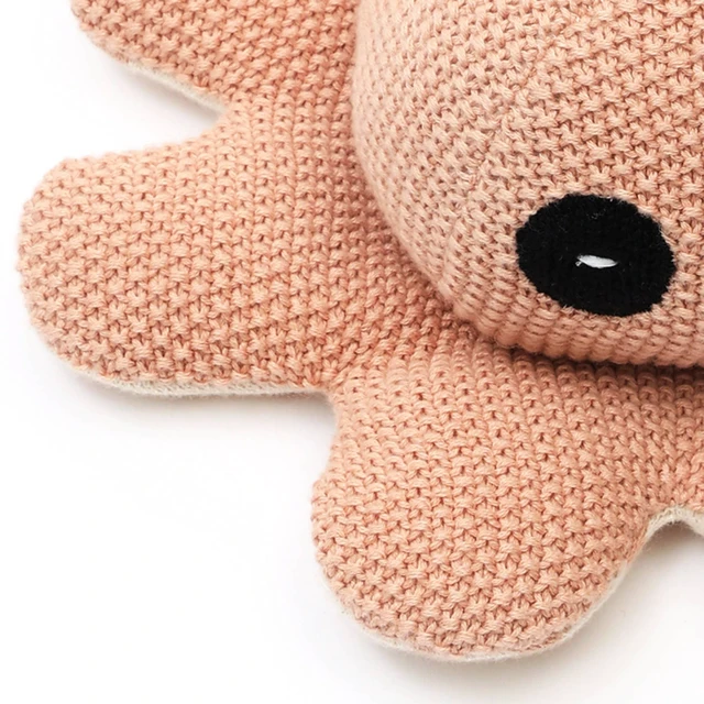 Alt view image 3 of 5 - Handmade Small Octopus Toy, Peach Color Pattern, Peach, Cotton, Soft Play