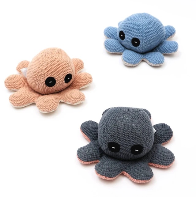 Alt view image 5 of 5 - Handmade Small Octopus Toy, Peach Color Pattern, Peach, Cotton, Soft Play