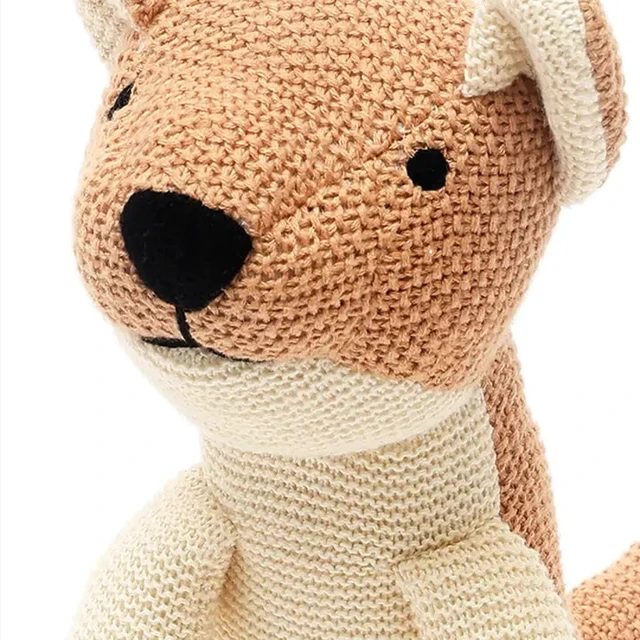 Alt view image 3 of 3 - Handmade Cotton Knitted Soft Puppy Toy Peach, Off White, Soft Play