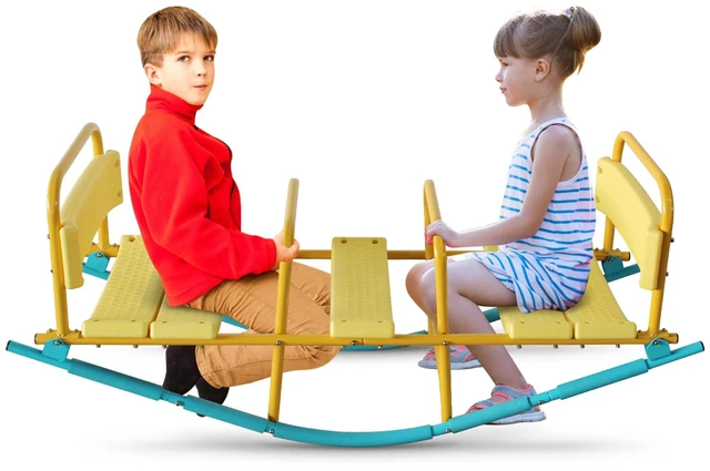 Alt view image 6 of 7 - Kindergarten Children Outdoor Rocking Horse Outdoor Park Playground Equipment Double Triple Seesaw Swinging Fun