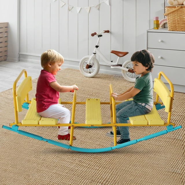 Alt view image 2 of 7 - Kindergarten Children Outdoor Rocking Horse Outdoor Park Playground Equipment Double Triple Seesaw Swinging Fun