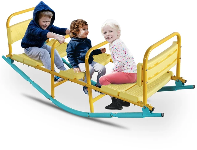 Main image of Kindergarten Children Outdoor Rocking Horse Outdoor Park Playground Equipment Double Triple Seesaw Swinging Fun