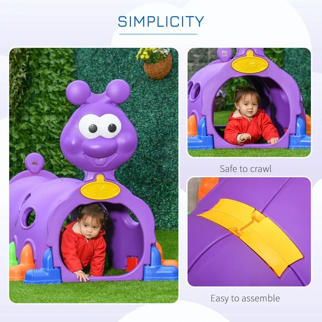Alt view image 6 of 7 - Caterpillar Climbing Tunnel for Kids Climb N-Crawl Toy Indoor and Outdoor Toddler Play Structure for 3 Years Old