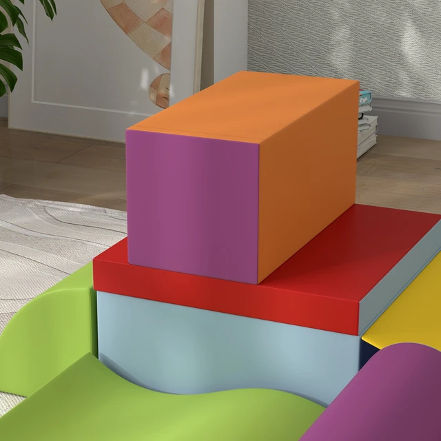 Alt view image 5 of 7 - 7 Piece Leather Soft Play Climbing for Toddlers, Baby Colorful Soft Play Gym Toys Indoor Modular Crawling and Climbing