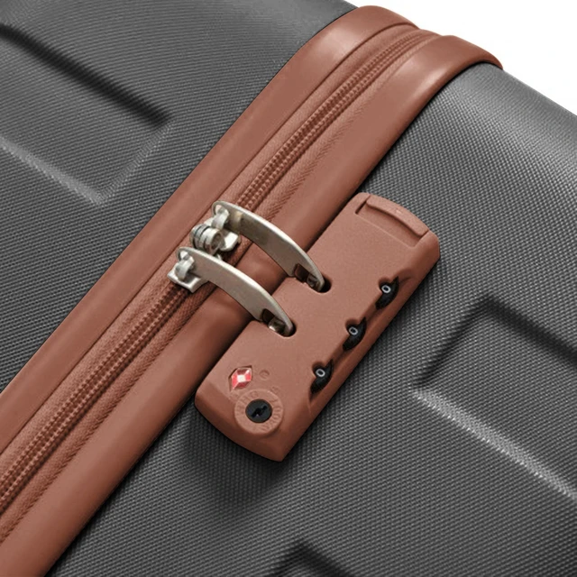 Alt view image 7 of 7 - 3 Piece Luggage Set 24 in Checked Suitcase with TSA Lock Travel Duffel Bag Wet Dry Toiletry Bag, Grey, ABS, Hard Case