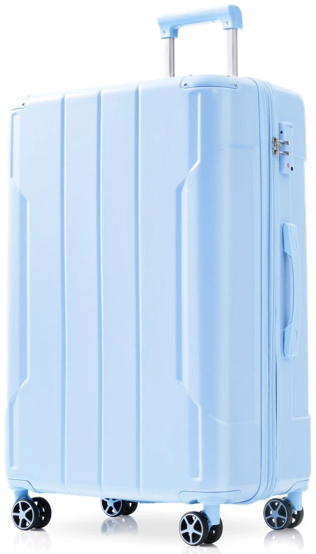 Main image of Hardshell Luggage, Lightweight ABS Suitcases with Double Wheels Expandable 24 Inch Checked Travel Luggage Skyblue, Sky