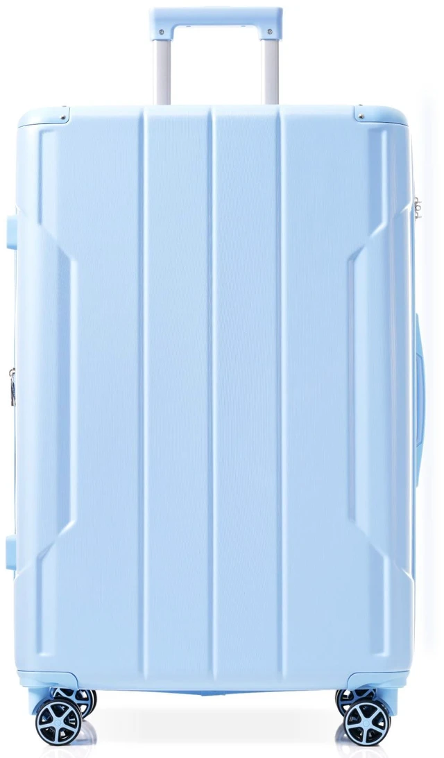 Alt view image 2 of 7 - Hardshell Luggage, Lightweight ABS Suitcases with Double Wheels Expandable 24 Inch Checked Travel Luggage Skyblue, Sky