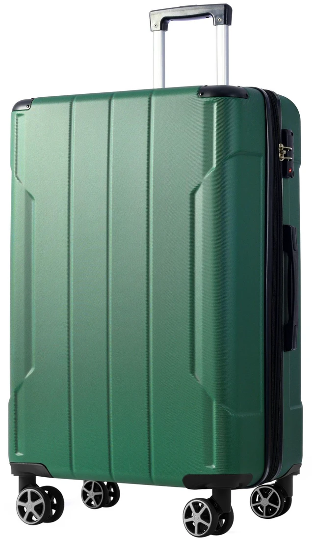 Main image of Hardshell Luggage, Lightweight ABS Suitcases with Double Wheels Expandable 28 Inch Checked Luggage, Green, ABS, Hard