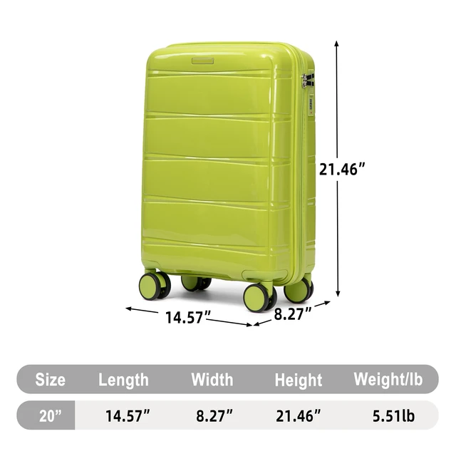 Alt view image 2 of 7 - 20 Inch Carry Suitcase with Iron Telescopic Handle, Spinner Wheels and Combination Lock Lightweight Short Travel