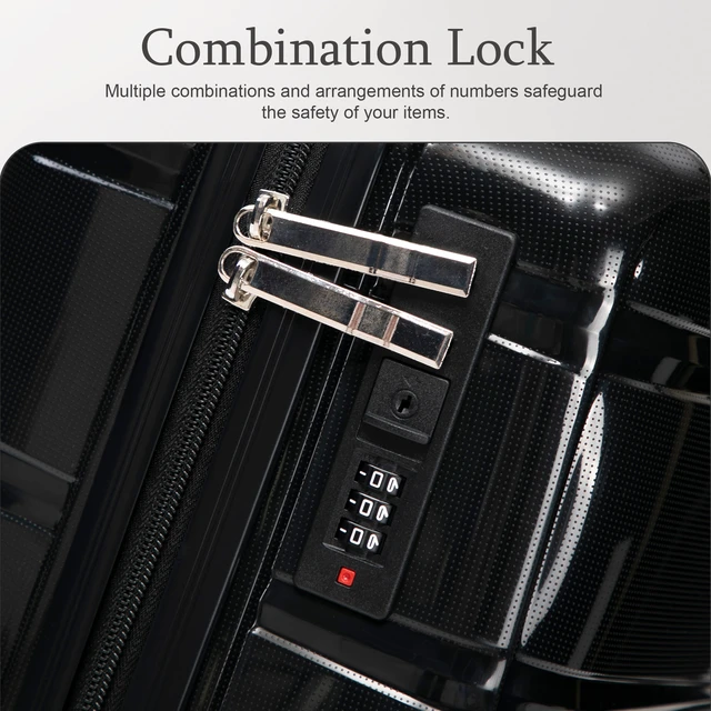 Alt view image 6 of 7 - 20 Inch Carry Suitcase with Iron Telescopic Handle, Spinner Wheels and Combination Lock Lightweight Short Travel