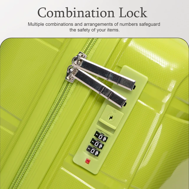 Alt view image 6 of 7 - 20 Inch Carry Suitcase with Iron Telescopic Handle, Spinner Wheels and Combination Lock Lightweight Short Travel