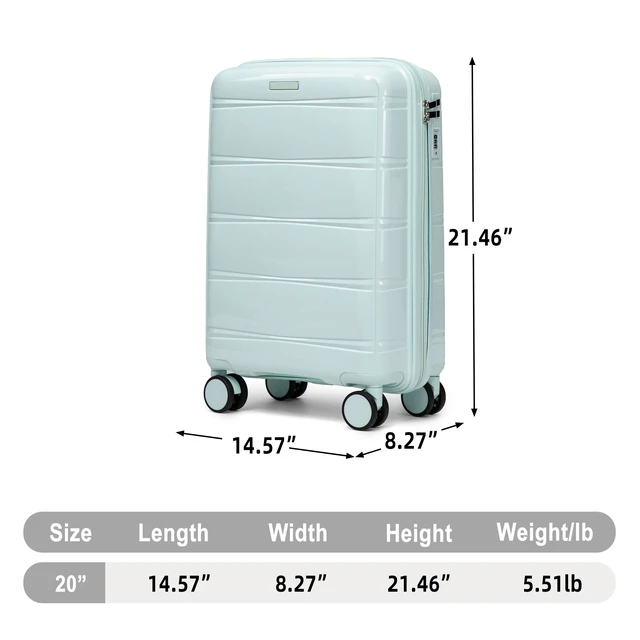 Alt view image 2 of 7 - 20 Inch Carry Suitcase with Iron Telescopic Handle, Spinner Wheels and Combination Lock Lightweight Short Travel